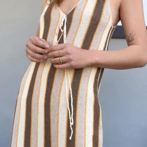 Zara Rustic Stripe Midi Dress - Picture 3 of 11